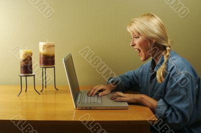Woman Using Laptop Series
