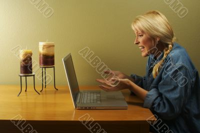 Woman Using Laptop Series