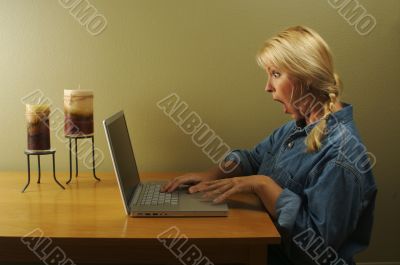 Woman Using Laptop Series