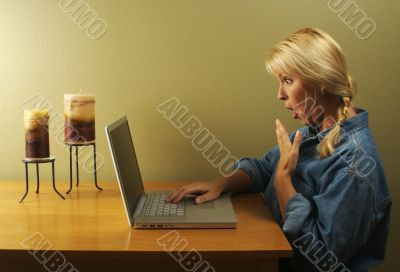 Woman Using Laptop Series