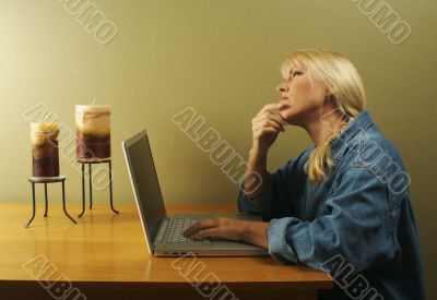 Woman Using Laptop Series