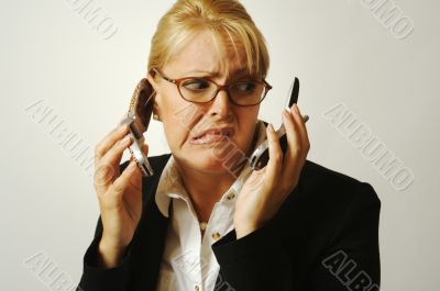 Frustrated Cell Phone Businesswoman.