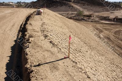 Sandbags &amp; Marker Sticks at Construction Site