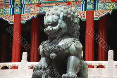 Bronze lion in Forbidden City