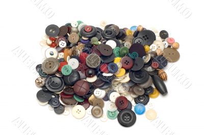 colored button on white