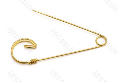 Gold safety pin