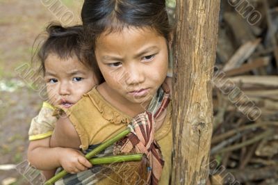 Hmong siblings, Laos