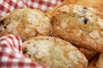 Blueberry Muffins in Basket Blueberry Muffins in Basket
