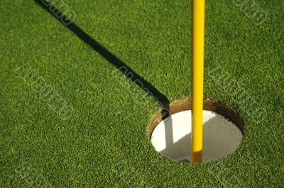 Lush, Freshly Mowed Golf Green & Flag Lush, Freshly Mowed Golf Green & Flag