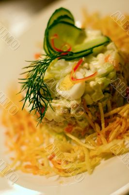 salad in restaurant