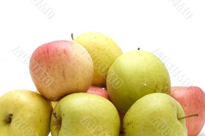 colored apple on white
