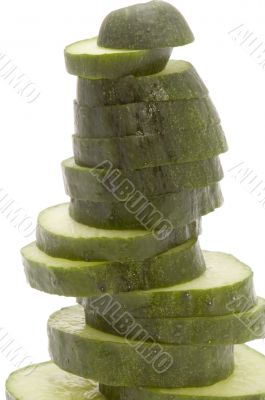 cutting cucumber close up