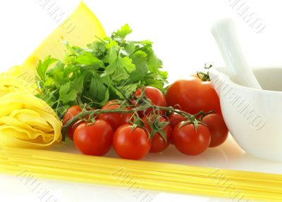 fresh ripe tomatos with parsley, cheese and pasta fresh ripe tomatos with parsley, cheese and pasta