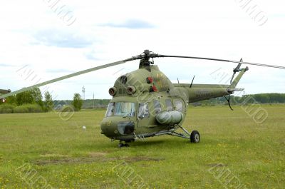 Helicopter in airport