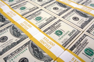 Stacks of One Hundred Dollar Bills Stacks of One Hundred Dollar Bills