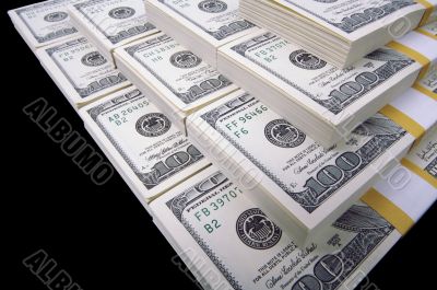 Stacks of One Hundred Dollar Bills Stacks of One Hundred Dollar Bills