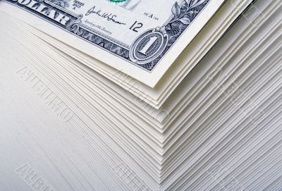 Abstract of a Large Stack of One Dollar Bills