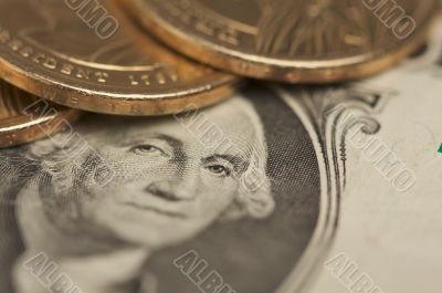 Abstract U.S. Dollar Coins & Bills Abstract U.S. Dollar Coins & Bills