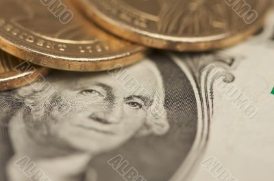 Abstract U.S. Dollar Coins & Bills Abstract U.S. Dollar Coins & Bills