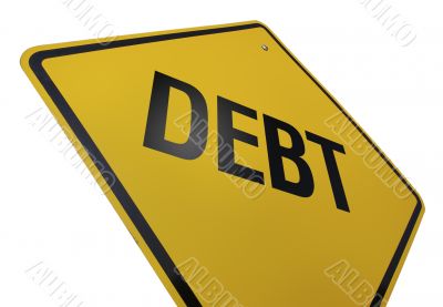 Debt Road Sign Isolated