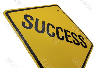 Success Road Sign Isolated