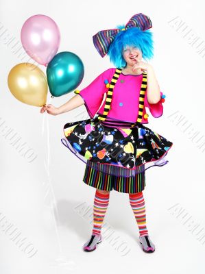 clown with balloons
