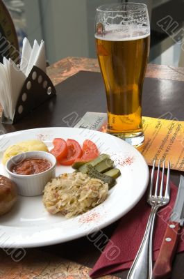 The served table at restaurant