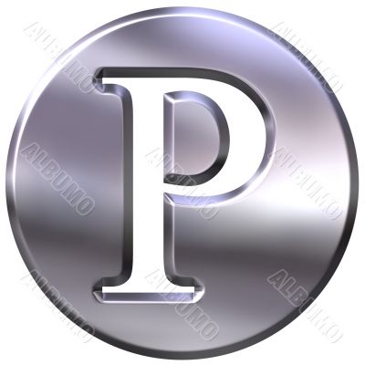 3D Silver Letter P