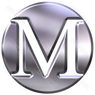 3D Silver Letter M