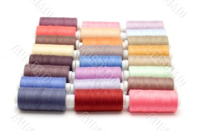 cotton rolls on white