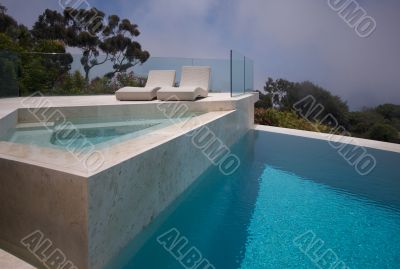 Custom Luxury Pool, Hot Tub and Chairs Abstract