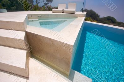 Custom Luxury Pool, Hot Tub and Chairs Abstract