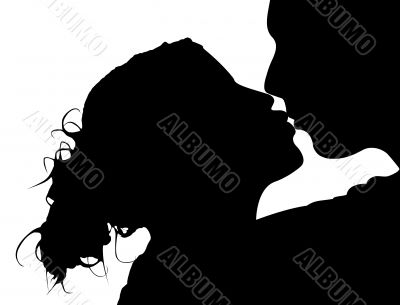 Man and woman kissing