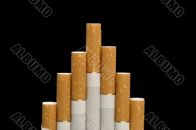 cigarette on black background