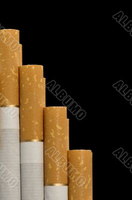 cigarette on black close up