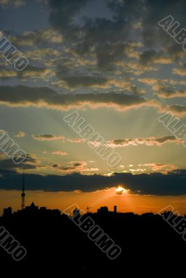 Kiev city sunset. Ukraine