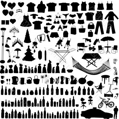 Vector household items set