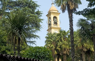 Costalambro, belfry and palms