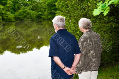 grandparents watching the lake
