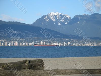 beach, ocean and mountains