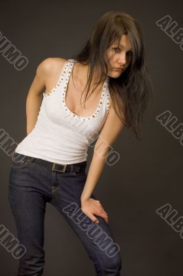 Fashion girl in white top Fashion girl in white top