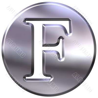 3D Silver Letter F