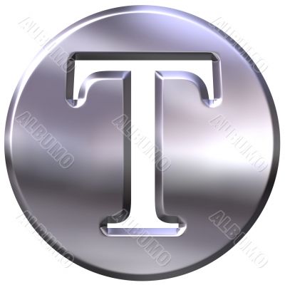 3D Silver Letter T