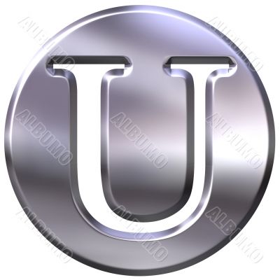 3D Silver Letter U
