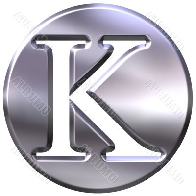 3D Silver Letter K