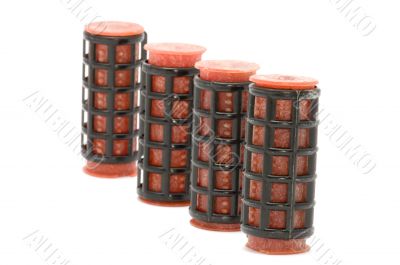 Red hair-rollers