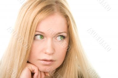 green-eyed woman