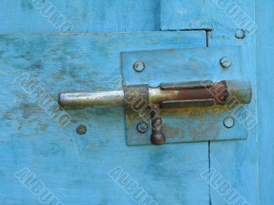 lock on a blue door