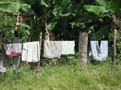 clothes drying outside