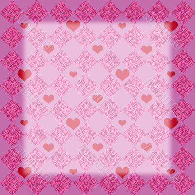 Pink Checkers &amp; Hearts frame